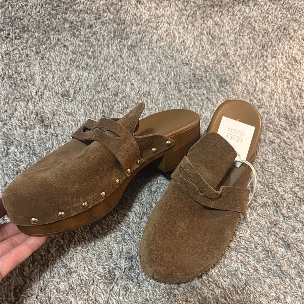 Women's Brown Suede Clogs/Mules
